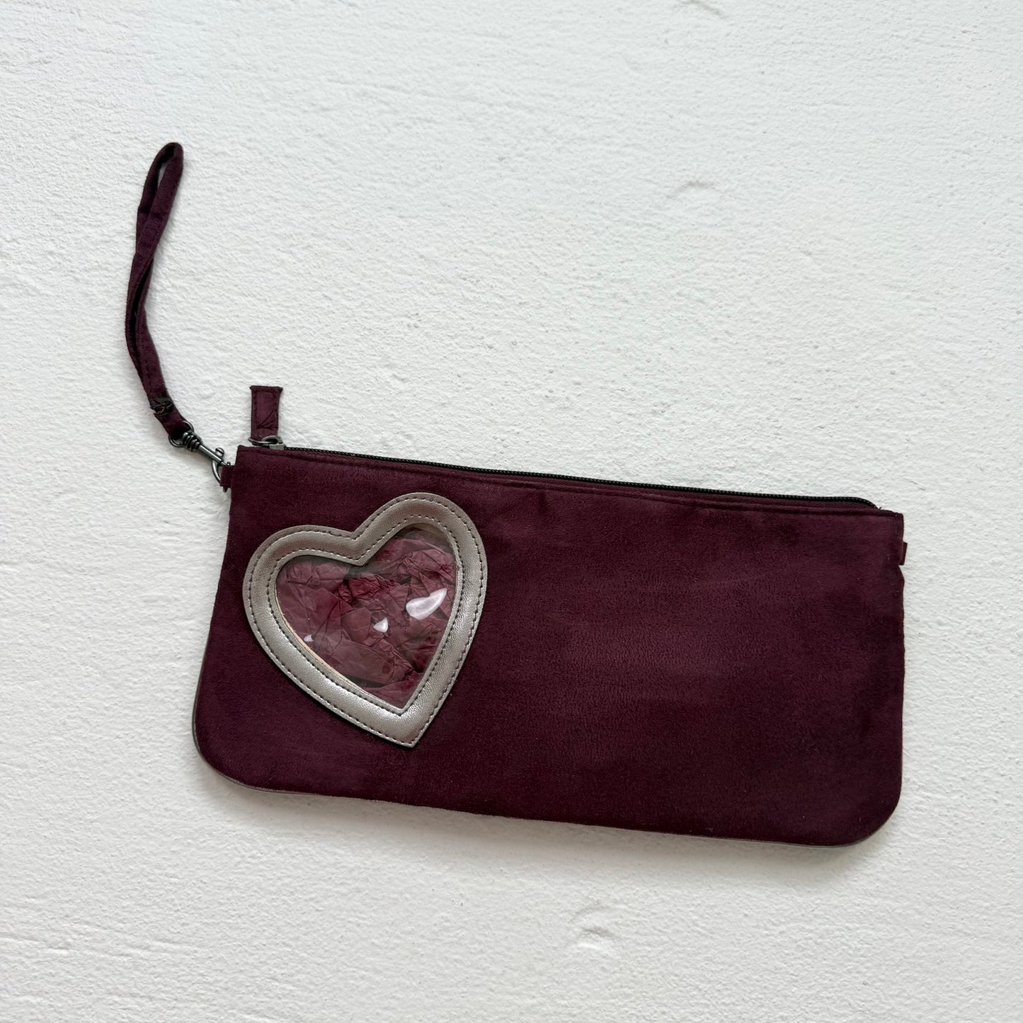 Y2K Victoria’s Secret Plum Suede Heart Cutout Shoulder Bag