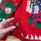 Vintage Jingle Bell Christmas Sweater Cardigan, Size Large