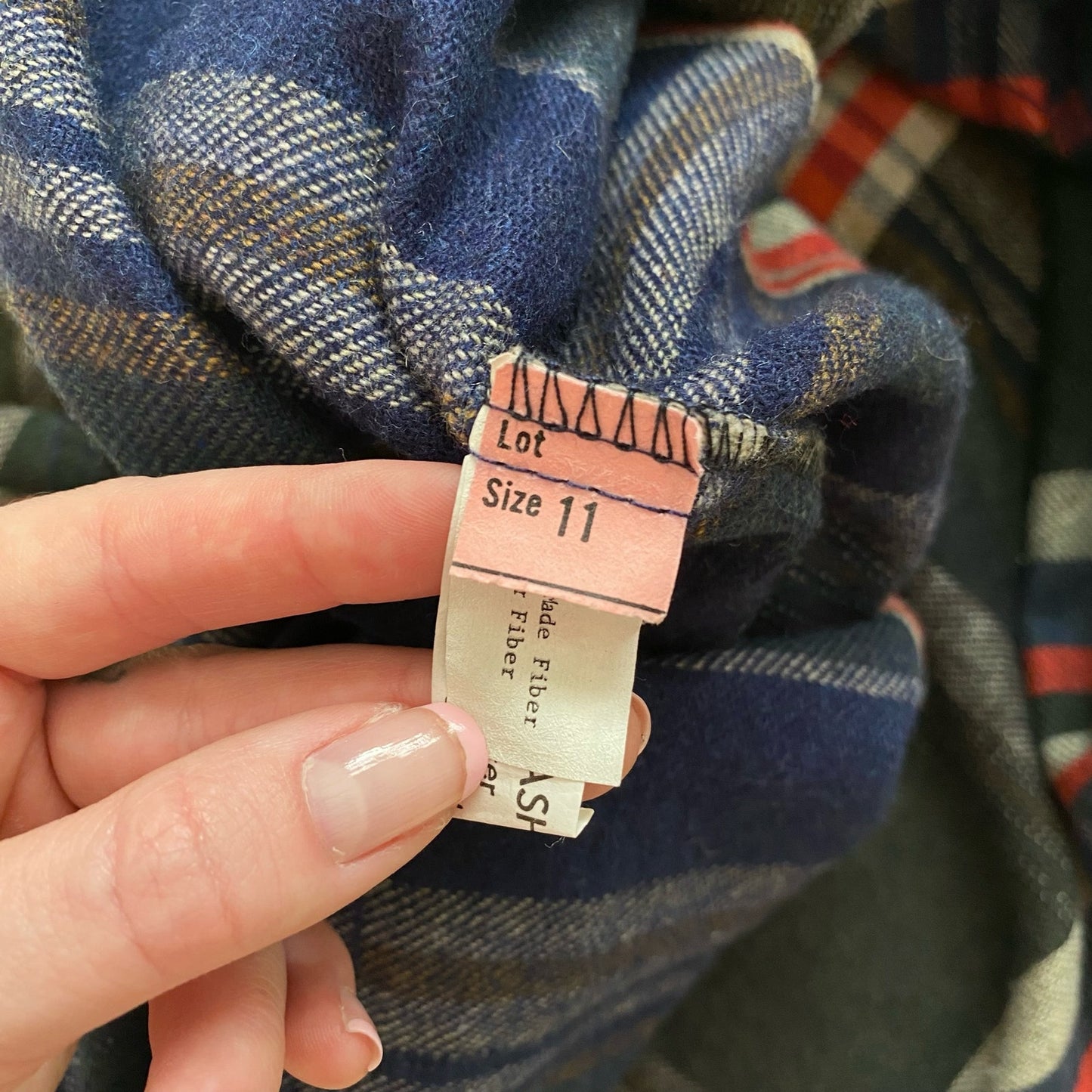 Vintage Plaid Wool Blend A-Line Midi Skirt, Size 25”