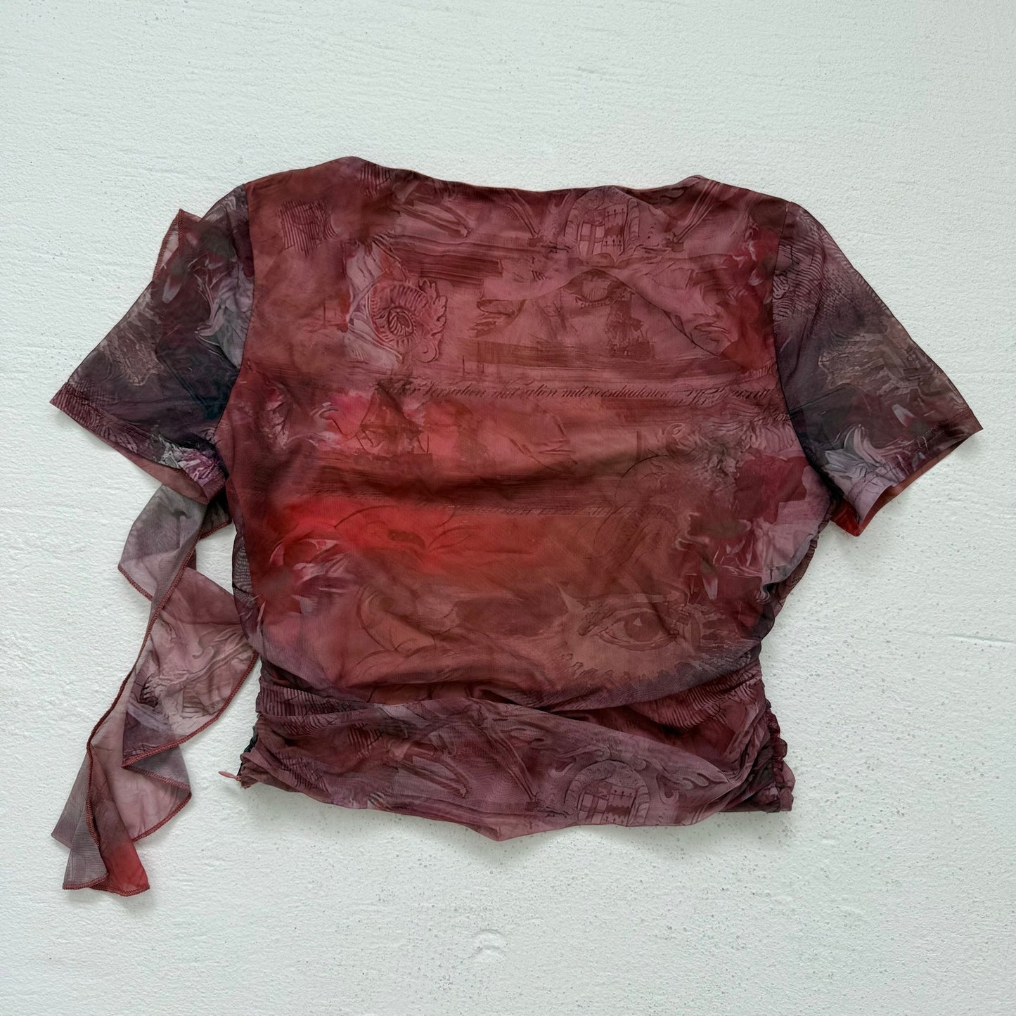 Secondhand Fashion Nova New Love Mesh Crop Top, Size Large