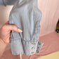 Reworked Roxy Floral Embroidered Crop Button Up, Size Medium