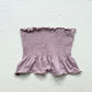 Reworked Lavender Smocked Ruffle Hem Tube Top, Size Large