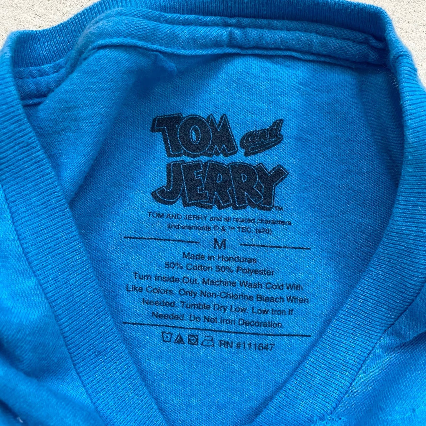 Reworked Tom & Jerry Distressed Crop Graphic Tee, Size Medium