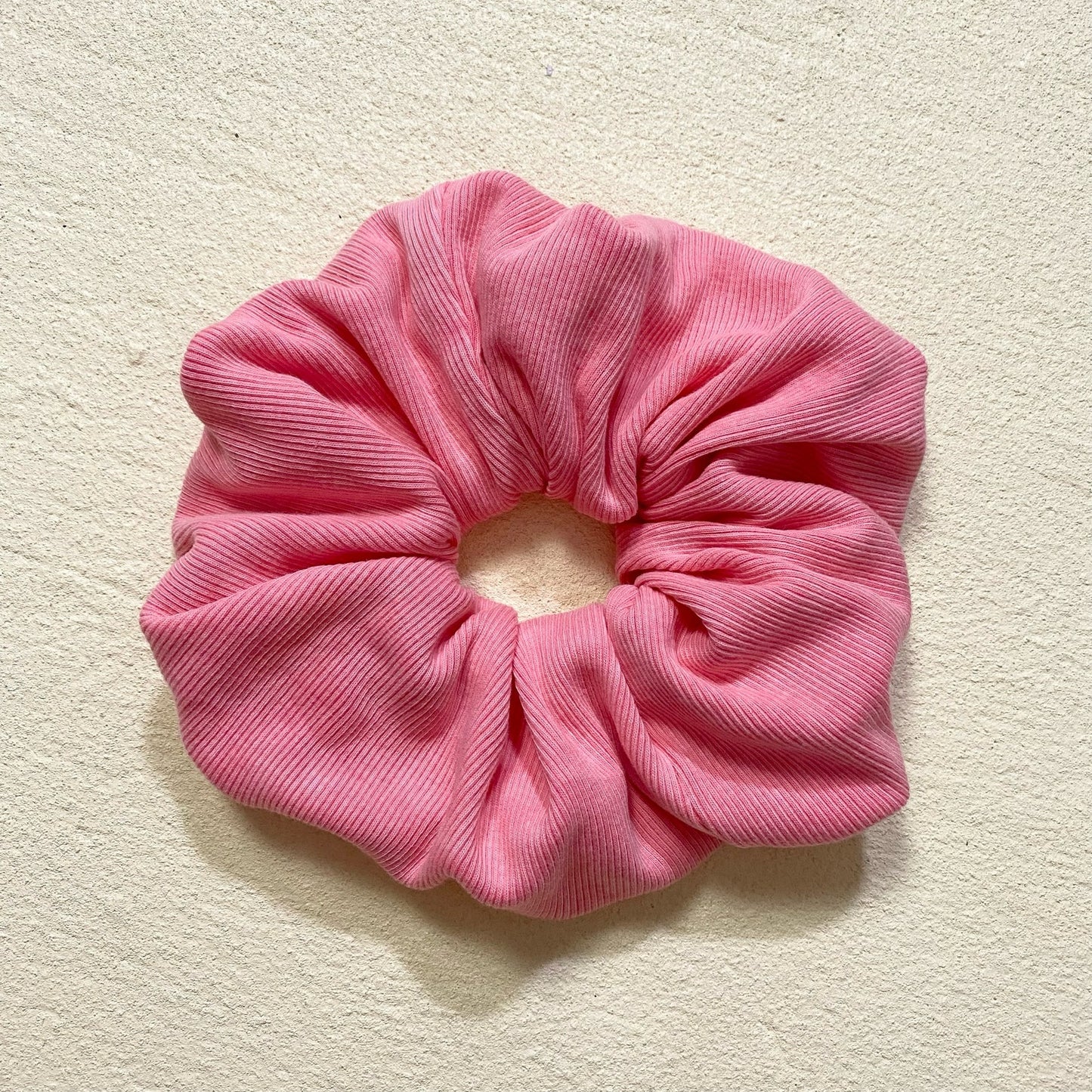 Scrap Fabric Pink-Peach Ribbed Jumbo Scrunchie