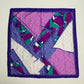 Vintage Silk Abstract Purple Square Scarf