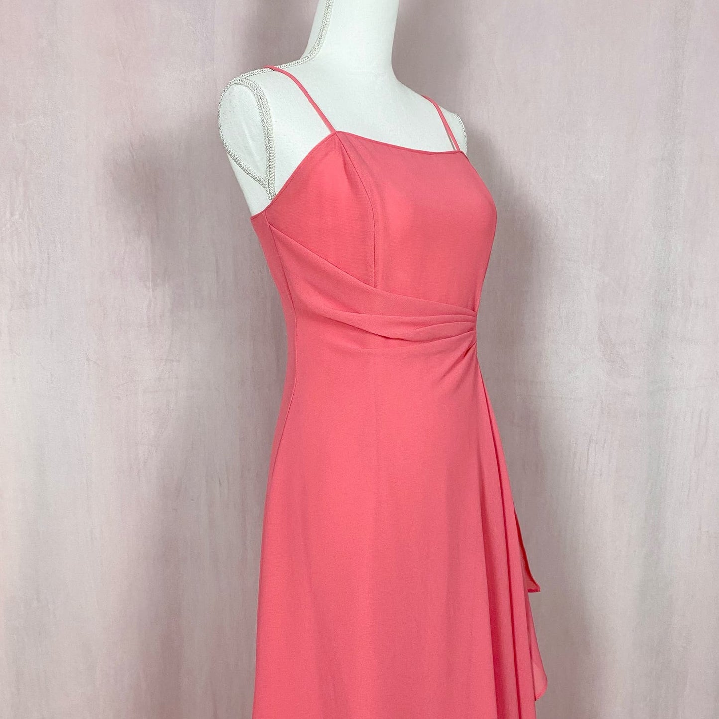 Vintage Aspeed Peach Chiffon bridesmaid Long Dress, Size Medium