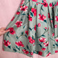 Secondhand Express Design Studio Floral Pleated Silk Midi Skirt, Size 0