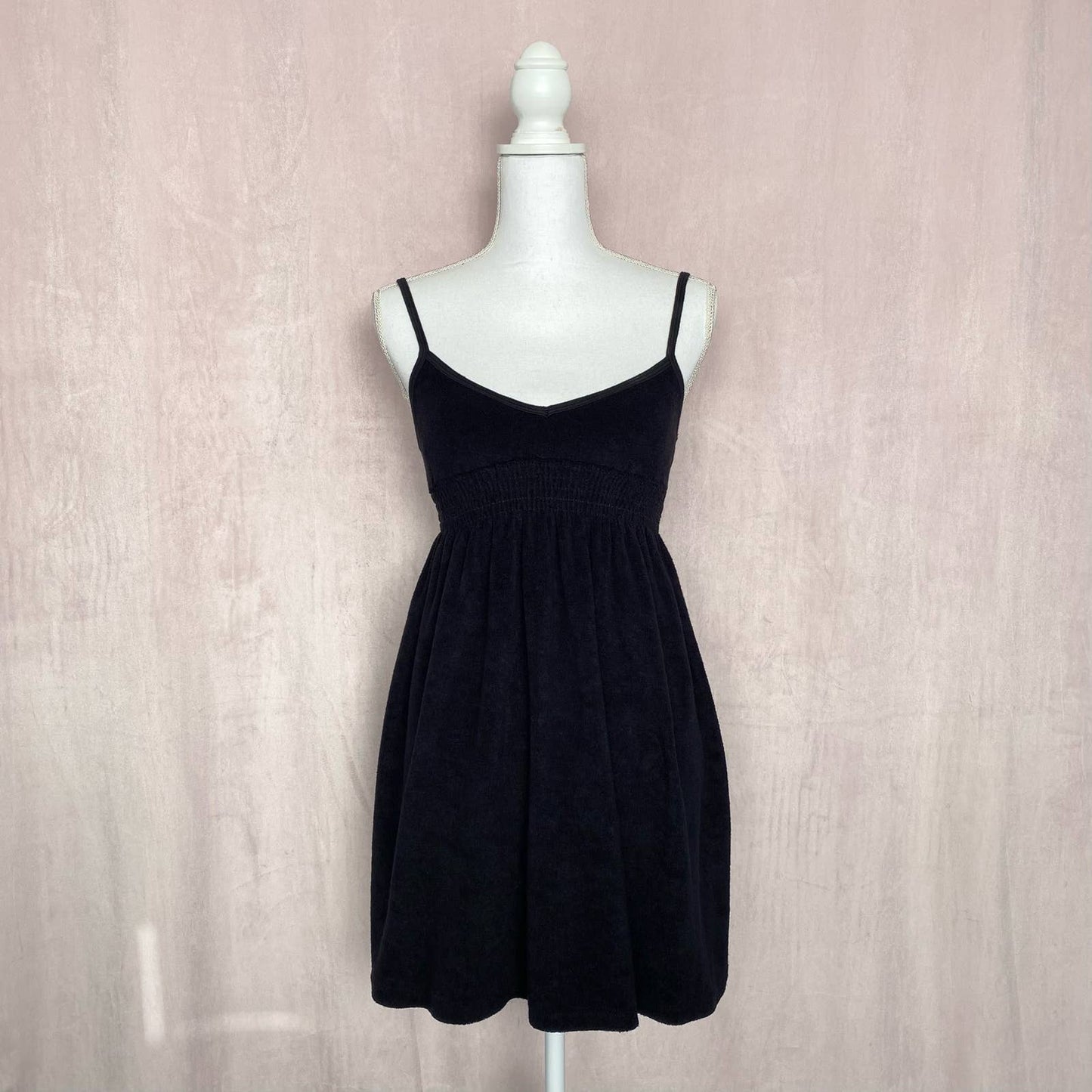 Secondhand Tillys Full Tilt Black Mini Towel Dress, Size Small