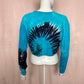 Reworked Tortilla Flat AZ Tie Dye Crop Long Sleeve, Size Medium