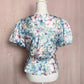Secondhand Rahi Floral Puff Sleeve V-Neck Button Up Blouse, Size Medium