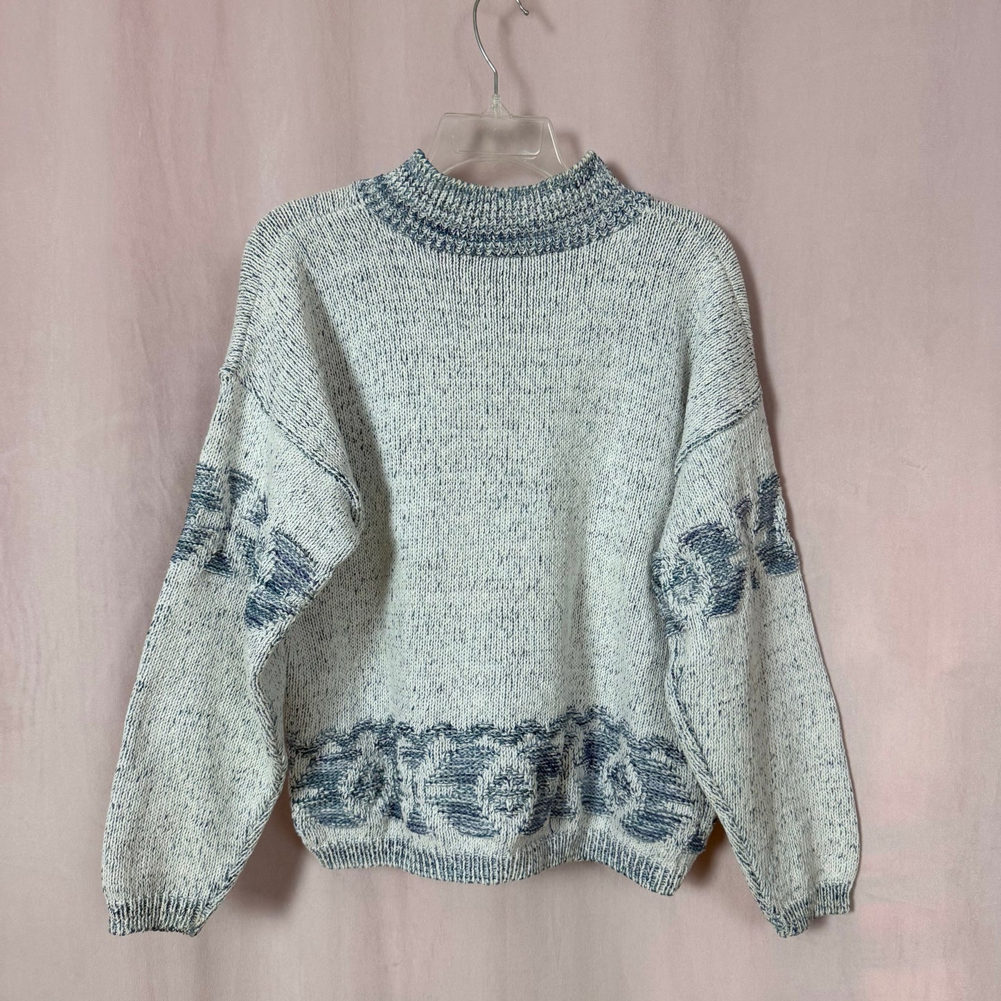 Vintage David Brett Chunky Knit Aztec Sweater, Size XL