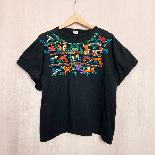 Vintage Los Manos Hand Embroidered Tee, Size XL