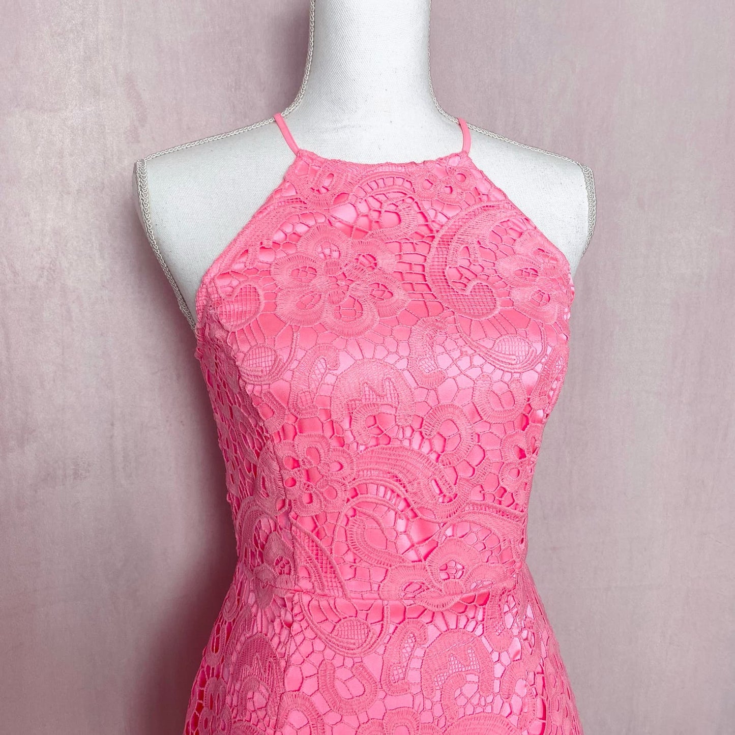 Secondhand Yumi Kim Hot Pink Save The Date Lace Dress, Size Small