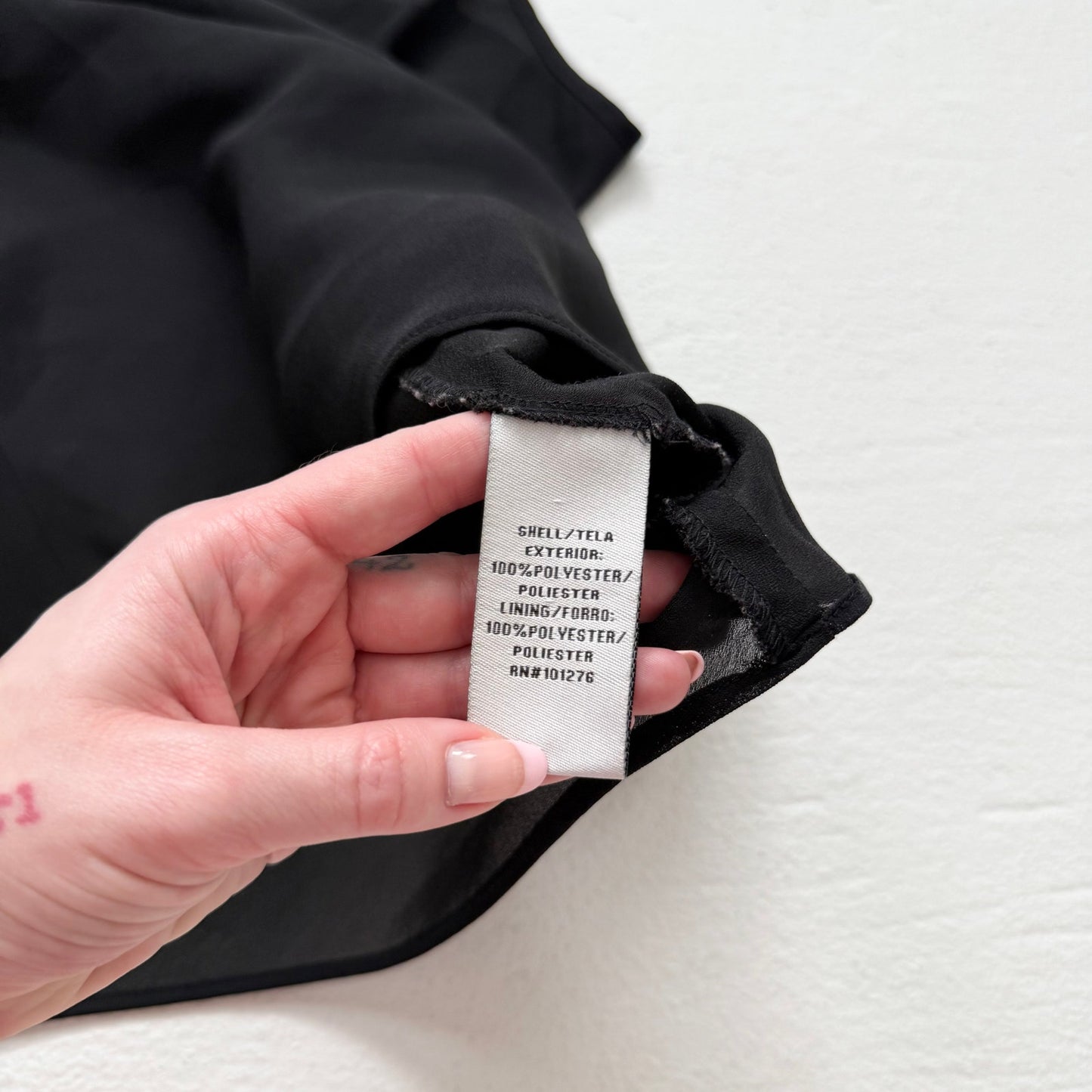 Secondhand Sheer Black Camisole Tank Top, Size Small