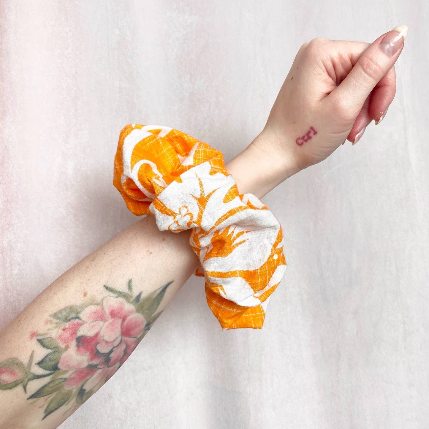 Scrap Fabric Tropical Jumbo Scrunchie