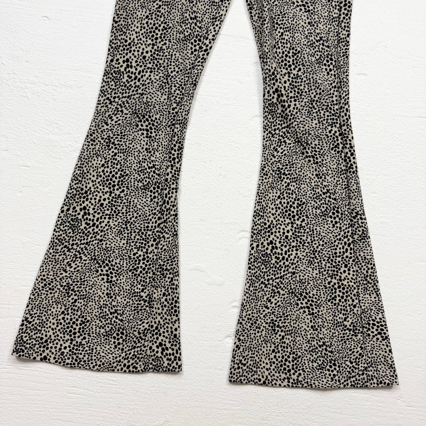 Secondhand Topshop Animal Print Stretch Flare Pants, Size 6
