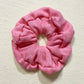 Scrap Fabric Pink-Peach Ribbed Jumbo Scrunchie