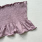 Reworked Lavender Smocked Ruffle Hem Tube Top, Size Large