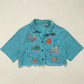 Upcycled Vintage Crop Embroidered Shirt, Size Small