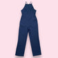 Secondhand Urban Outfitters Hattie Navy High Neck Linen Blend Jumpsuit, Size 4