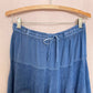 Vintage Boho Hippie Blue Tiered Asymmetrical Midi Skirt, "Free Size"