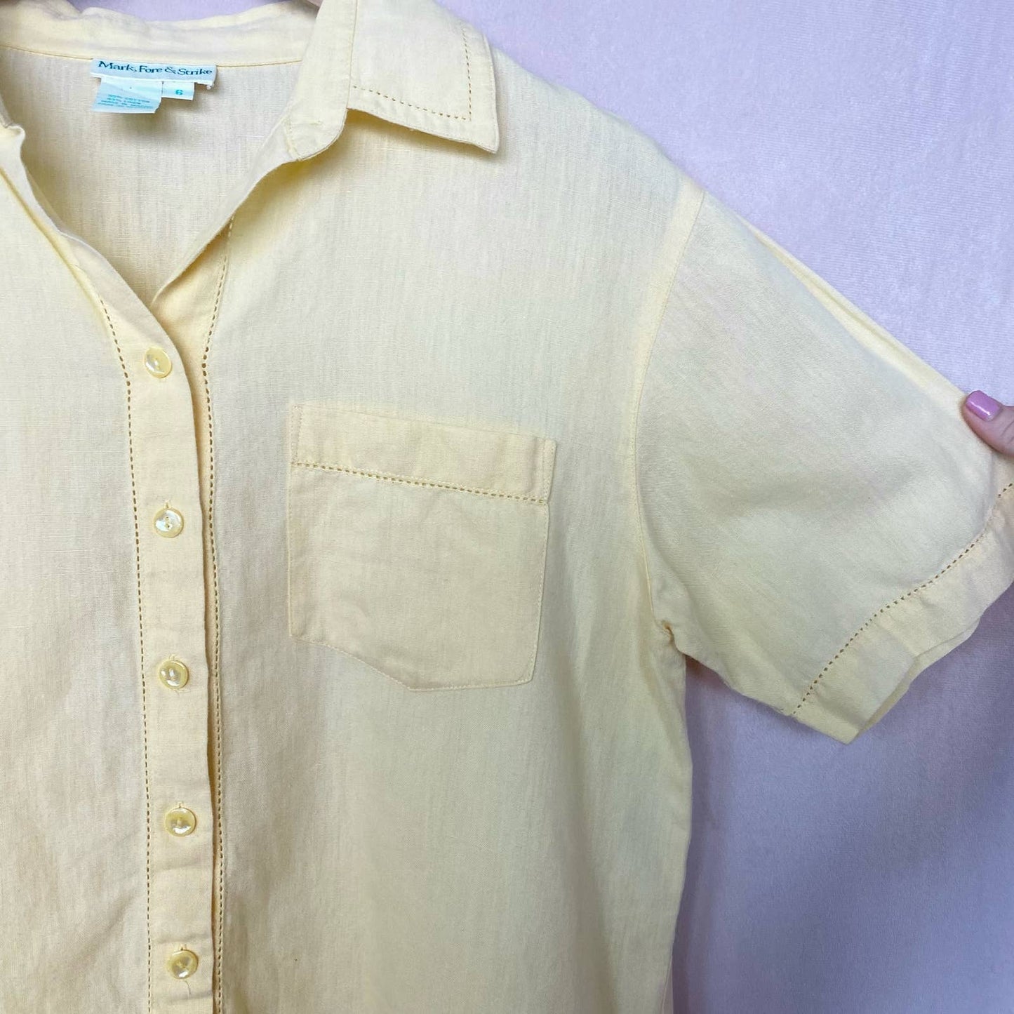 Vintage Mark, Fore & Strike Cotton Linen Shirt, Size 6