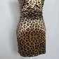 Secondhand Étophe Studios Leopard Satin Mini Dress, Size Medium