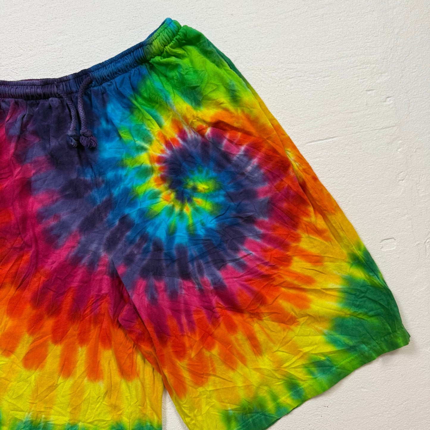 Secondhand Sundog Rainbow Spiral Tie Dye Shorts, Size S/M