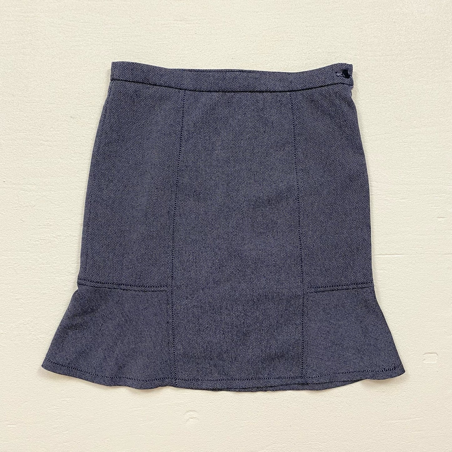 Secondhand Studio M Gray Mini Straight Flare Hem Skirt, Size 2