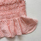 Secondhand Meraki Peach Gingham Smocked Peplum Crop Top, Women's Small