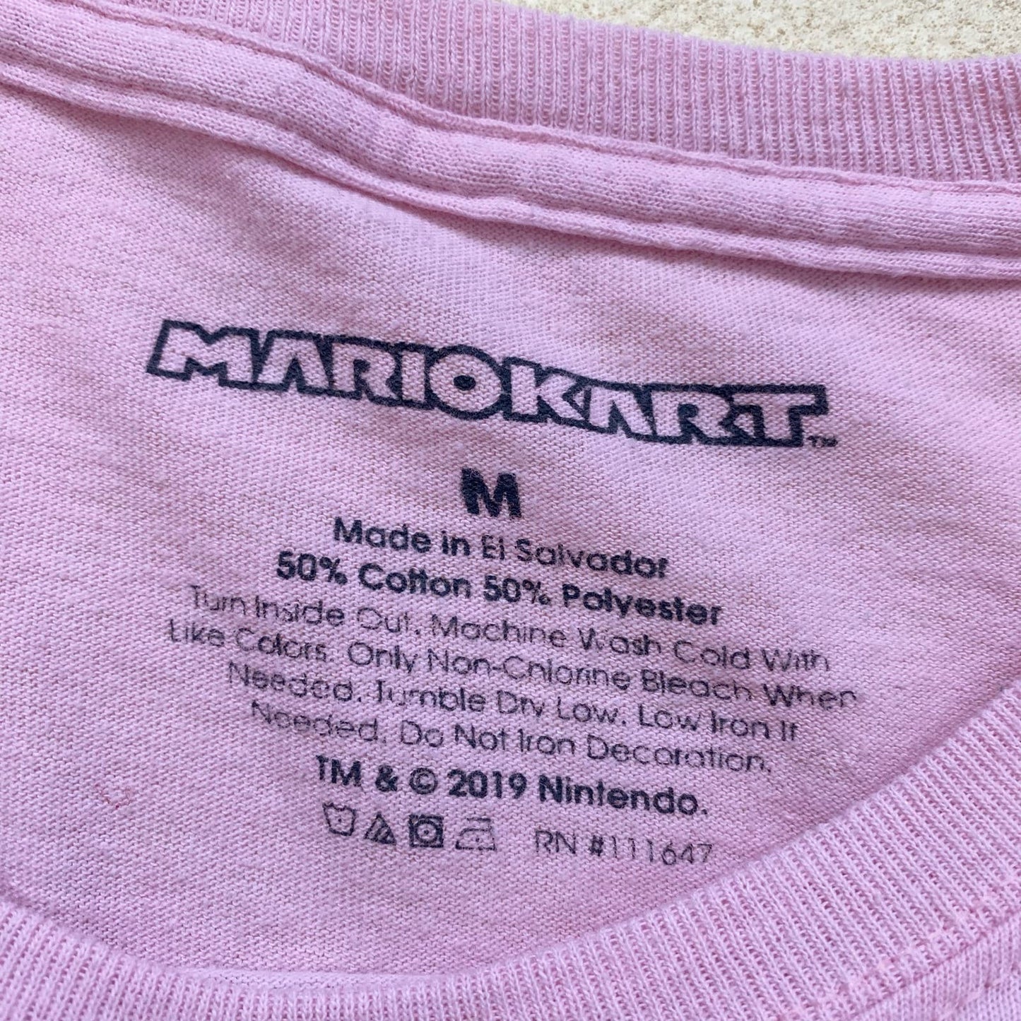 Upcycled Mario Kart Racing Distressed Crop Tee, Size Medium
