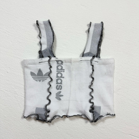Secondhand Upcycled Adidas Originals Sock Crop Top, Size XS