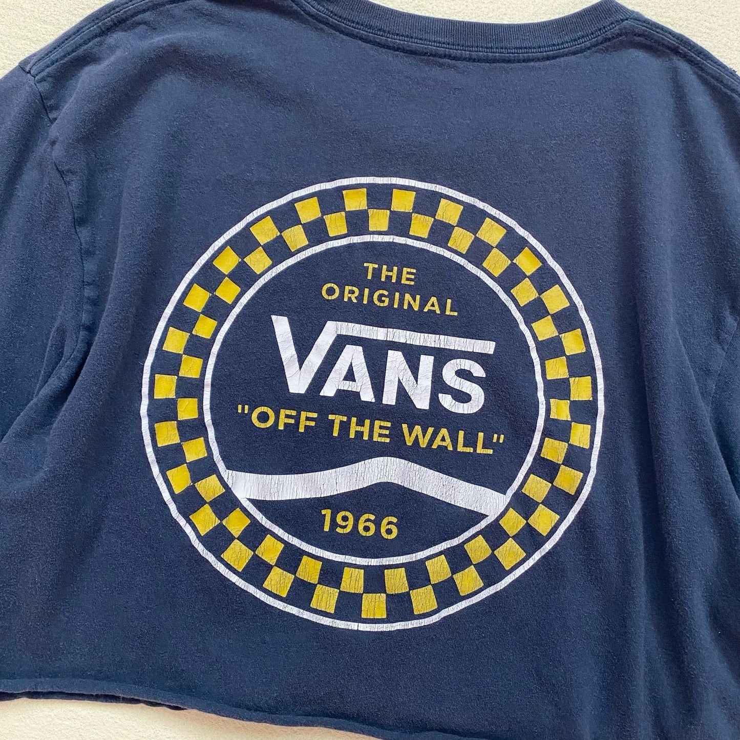 Reworked Vans Off The Wall Graphic Crop Tee, Size Large