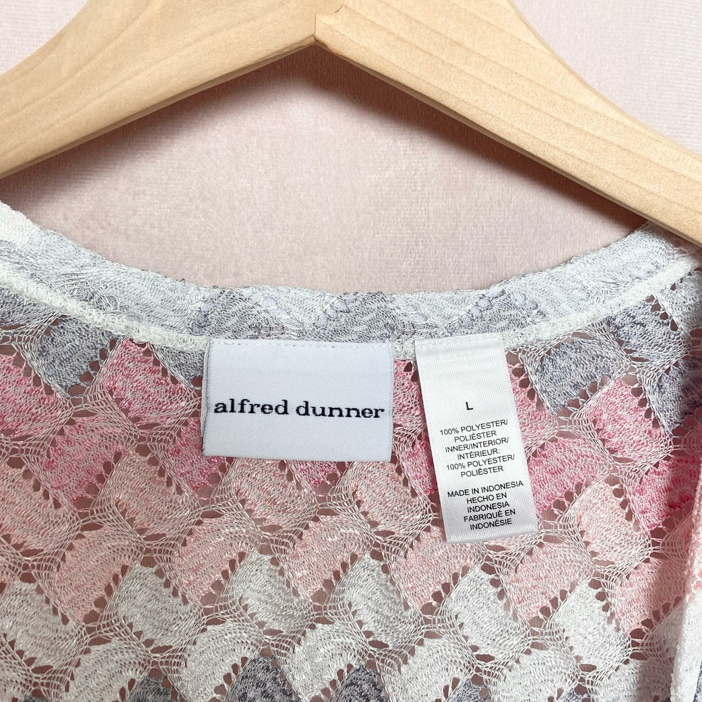 Reworked Alfred Dunner Crochet Lace Cardigan, Size Large