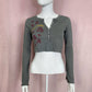 Reworked ASU Sun Devils 1/2 Button Crop Long Sleeve, Size Small