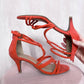 Secondhand New Directions Coral Suede Strappy Sandal Heels, Size 6