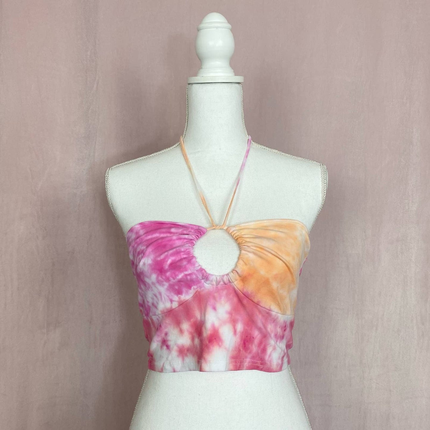 Reworked Tie Dye Crop Tank Top, Size Small