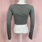 Reworked ASU Sun Devils 1/2 Button Crop Long Sleeve, Size Small