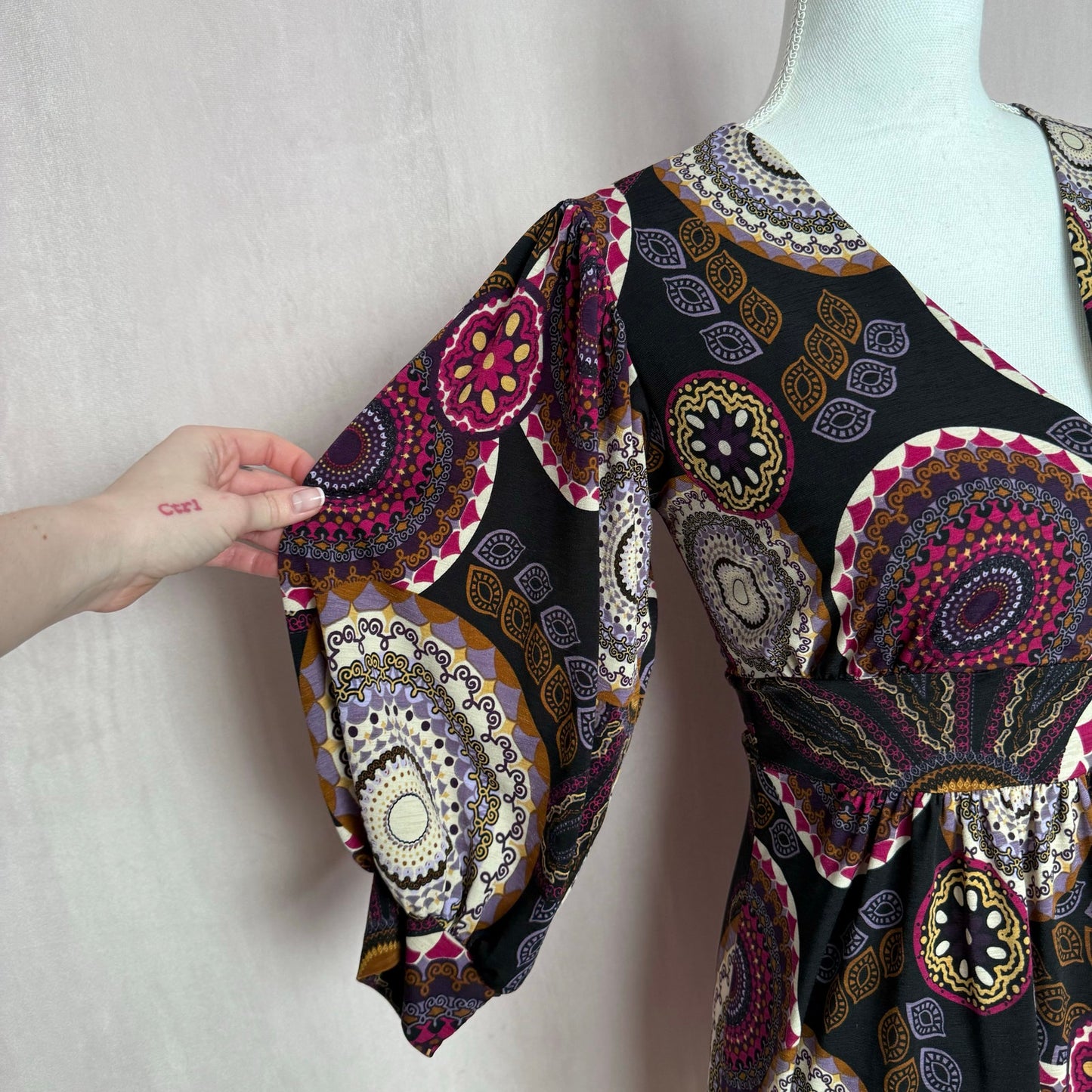 Secondhand Veronica M Fit & Flare Boho Mini Dress, Size Small