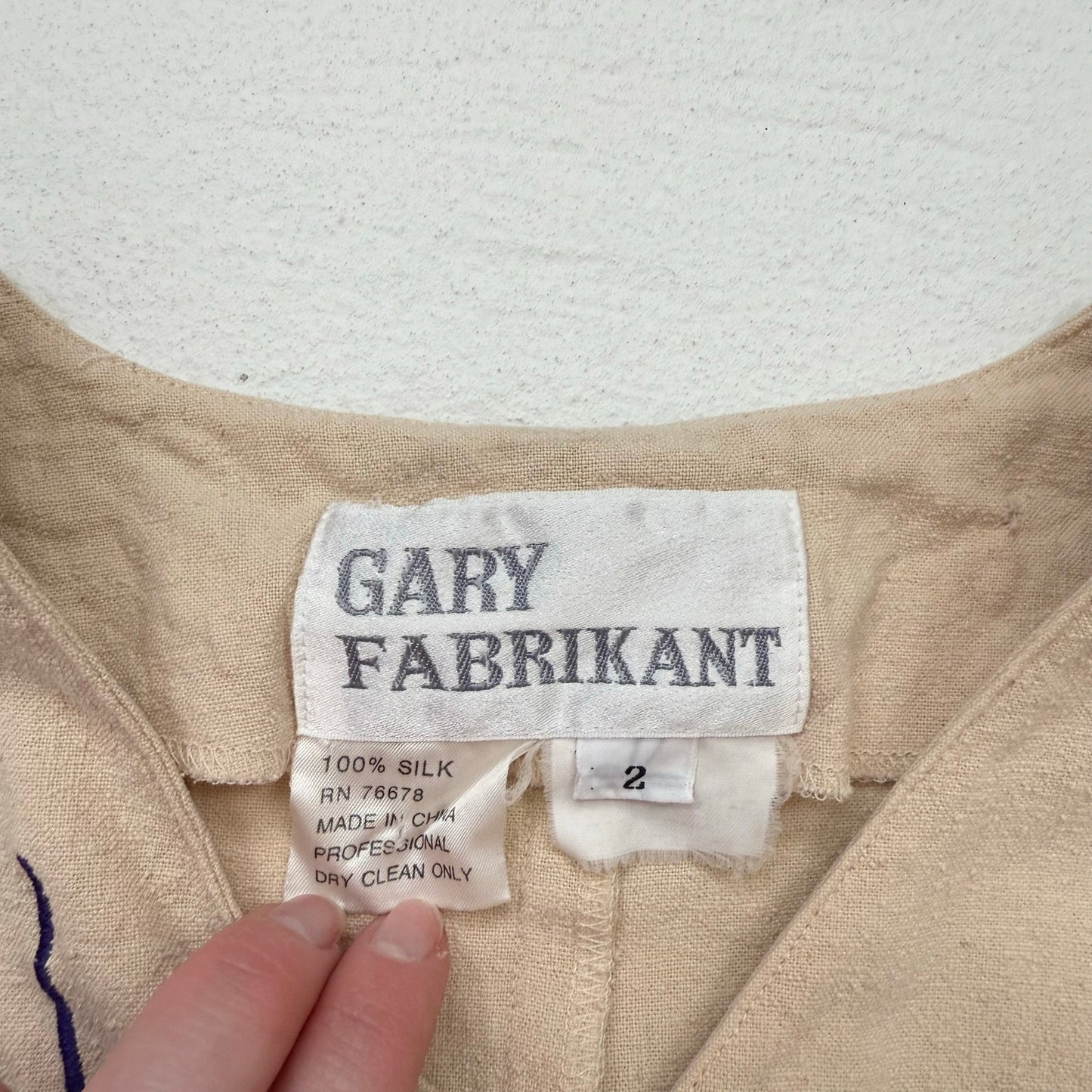 Vintage Gary Fabrikant Silk Button Up Blouse, Size 2