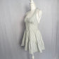 Secondhand Wild Fable Green White Stripe Halter Fit & Flare Mini Dress, Size Medium