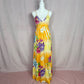 Y2K Voll Tropical Floral Fit & Flare Maxi Dress, Size Medium