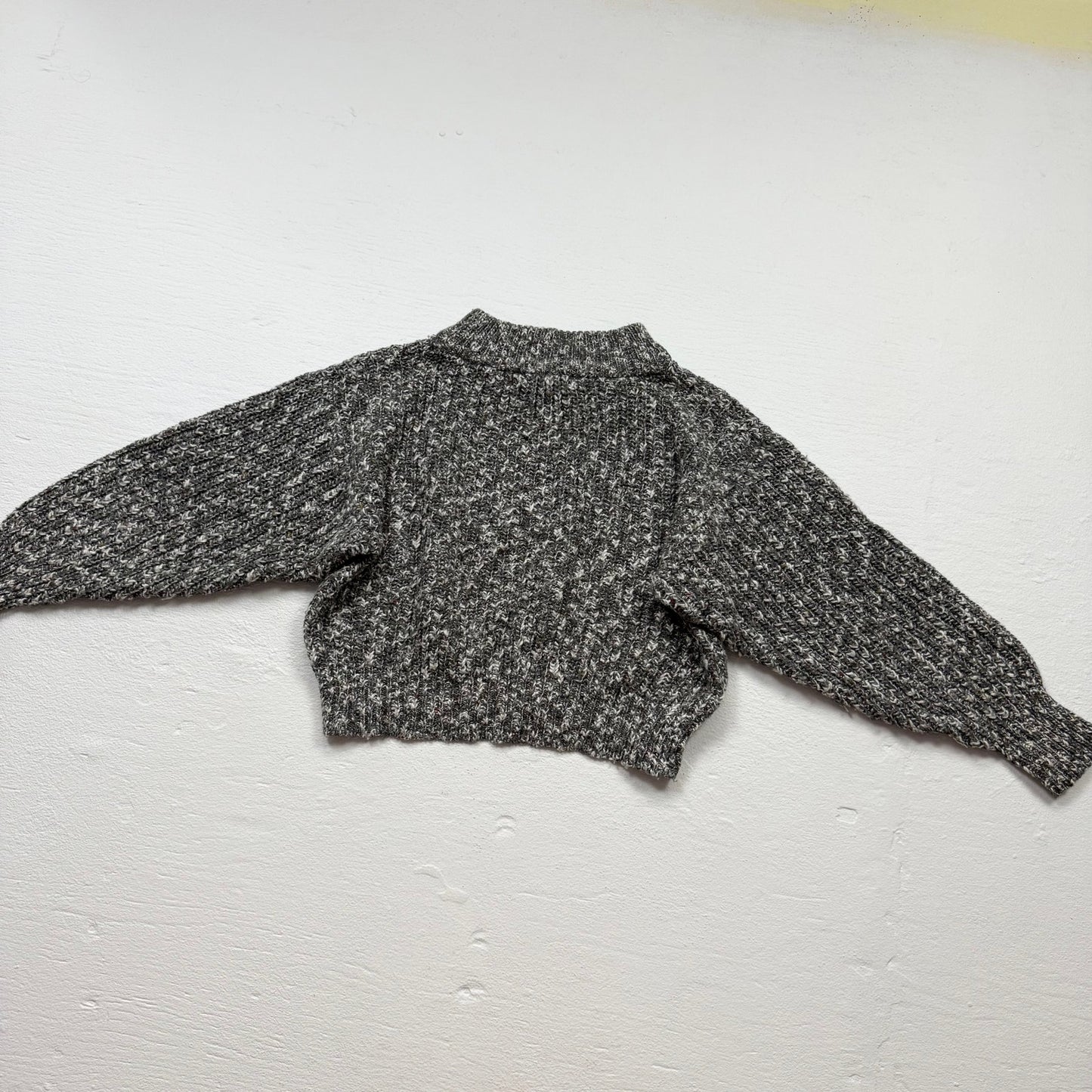 Vintage 90s GAP Chunky Knit Cropped Sweater Gray, Size Small