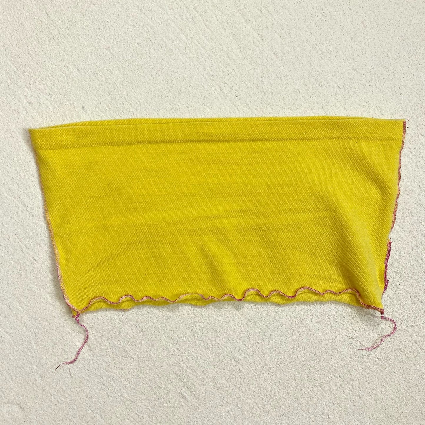 Scrap Fabric Flower Heart Money Yellow Tube Top, Size XS