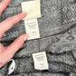Vintage 80s True Wit Skirt Suit Set Gray Satin Geometric Print, Size 5/6