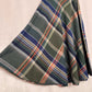 Vintage Plaid Wool Blend A-Line Midi Skirt, Size 25”