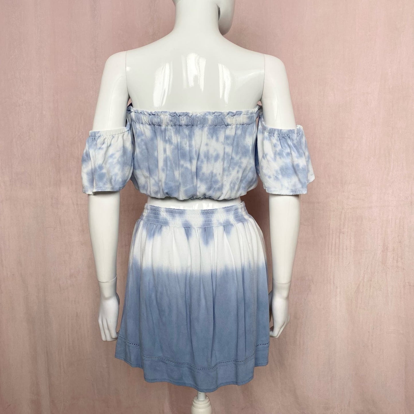 Reworked Ocean Drive Tie Dye Boho Skirt Set, Size S/M