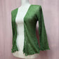 Preowned Shu-Shi Green Crochet Open Tie Front Cardigan, One Size