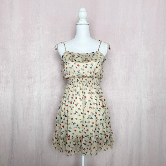 Secondhand Poetry Floral Ruffle Trim Fit & Flare Mini Dress, Size Small