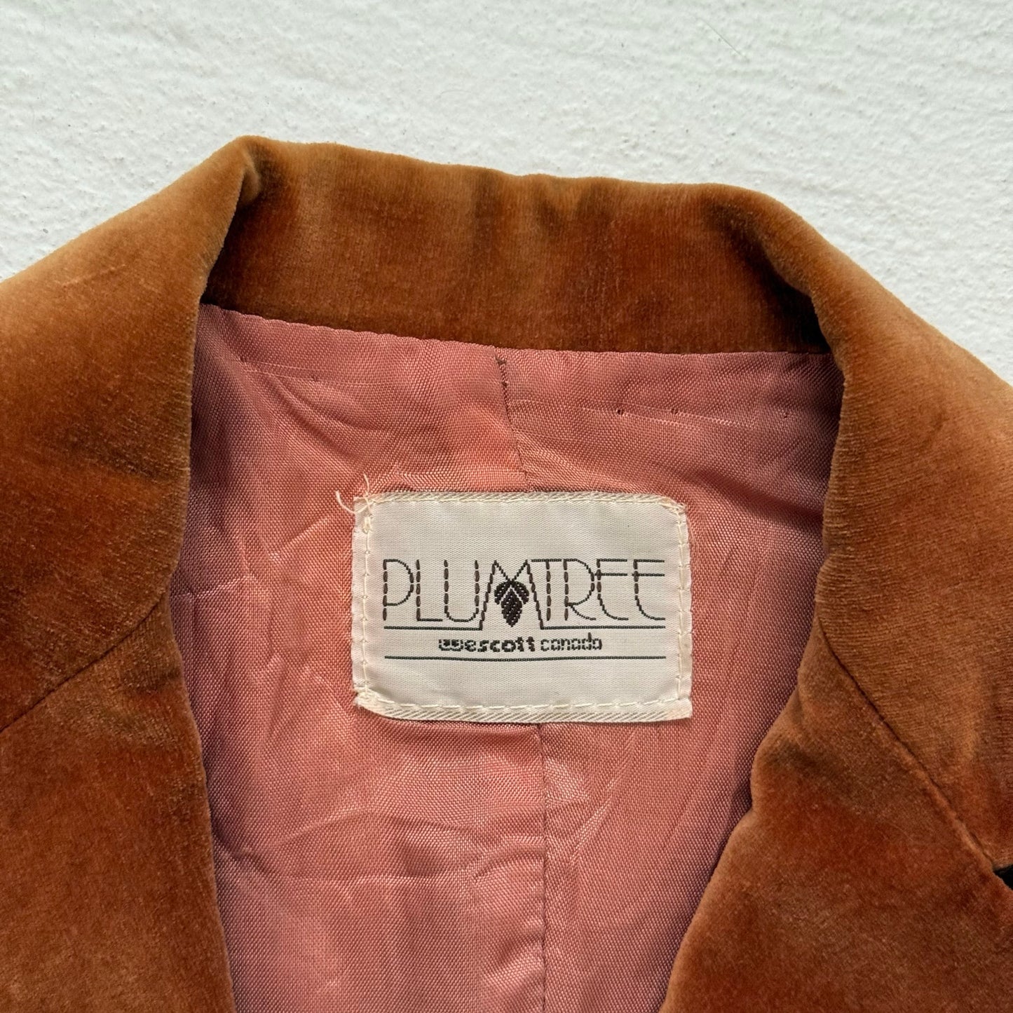 Vintage Plumtree Brown Velvet Blazer, Size XS